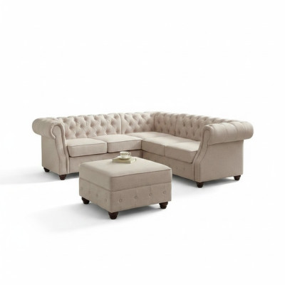Chesterfield Couch Podkładka Sofy Classic Włókienniczy Schaffhau Decor Narożnikowa kanapa