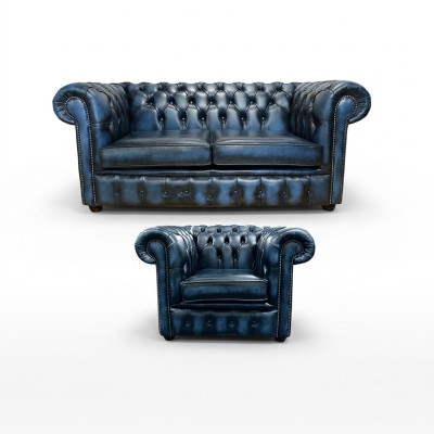 Chesterfield Sofa Couch Podkładka Skóra Decor Włókienniczy Zestaw sofowy 2+1 Podkładka