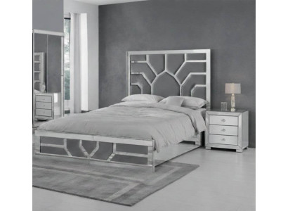 Stilvolles Schlafzimmer-Set mit Bett und elegantem Nachttisch