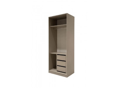 2turiger  Kleiderschrank mit Schubladen Beige Moderner Stil Funktional