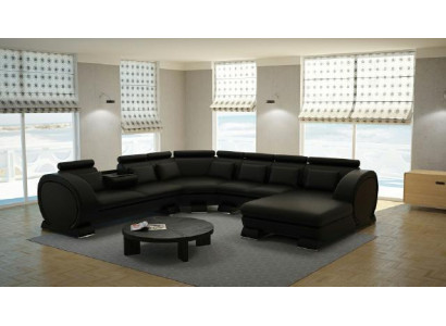 Designer Wohnlandschaft Couch Sofa Polster Eckcouch Garnitur Ledersofa mit USB