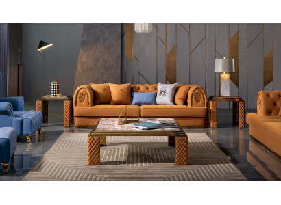 Dreisitzer Couch Polster Design Sofa Moderne Sitz Sofas  Zimmer Möbel 3er Neu