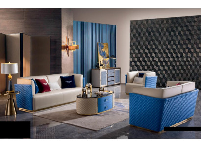 Design Sofagarnitur 3+2 Sitzer Set Design Sofas Polster Moderne Couchen Leder