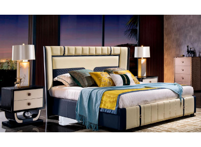Design Schlafzimmer 3tlg. Bett 2x Nachttisch Klassischer Luxus Betten Set Möbel