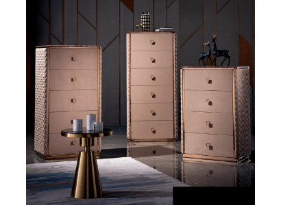 Kommode Hochwertige Designer Schlafzimmer Schrank Kommoden Sideboard  Leder Neu