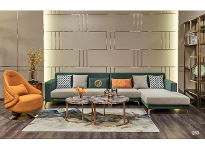 Ecksofa Lform Textil Luxus Design Wohnlandschaft Polster Couch Couchen Möbel Neu