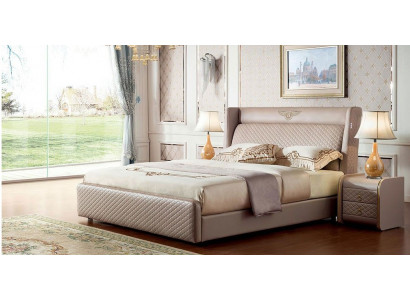 Bett Polster Design Luxus Doppel Hotel Betten Schlaf Zimmer Leder Modern Stoff