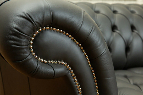 Chesterfield Sofa dwuosobowa kanapa skórzana tapicerowana zestaw wypoczynkowy dwuosobowy Nowości