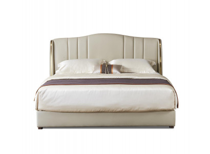Designer Bett Schlafzimmer Doppelbett Betten Leder Hotel Luxus Polster Neu