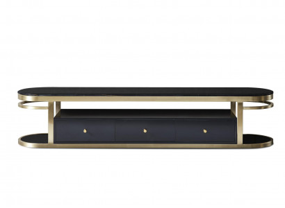 Holz Sideboard in Natur mit Edelstahl, modernes Design
