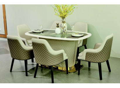 Komplett Set Esstisch + 6 Stühle Esszimmer Garnitur Ess Gruppe Tisch Tische 7tlg