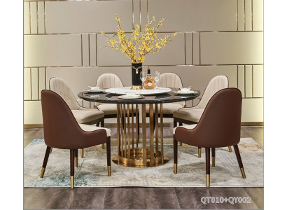 Edelstahl Esstisch Runder Tisch Design Luxus Italienische Möbel  Rund Tische Neu