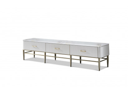 Holz Sideboard in Natur mit Edelstahl, modernes Design