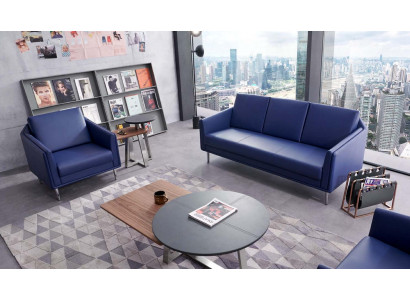 Kunstleder Chesterfield-Sofa in Schwarz modern elegant
