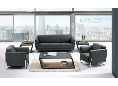 Kunstleder Chesterfield-Gartenmöbelset in Schwarz modern