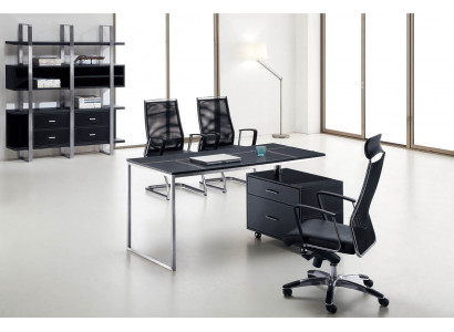 Moderner Wandregal aus MDF und Edelstahl in Schwarz