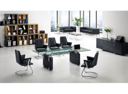 Leder Chesterfield-Sofa in klassischem Design in Schwarz