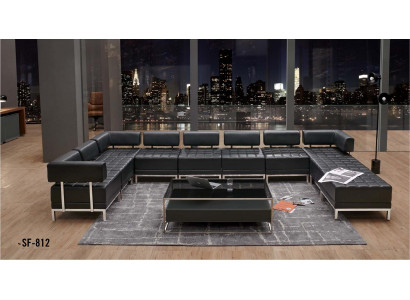 Garten Couchtisch aus MDF mit Edelstahl in modernem Design