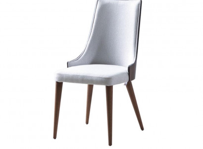 Stuhl Lehnstuhl Modern Design Möbel Luxus Esszimmer Stühle Küche Holz Textil