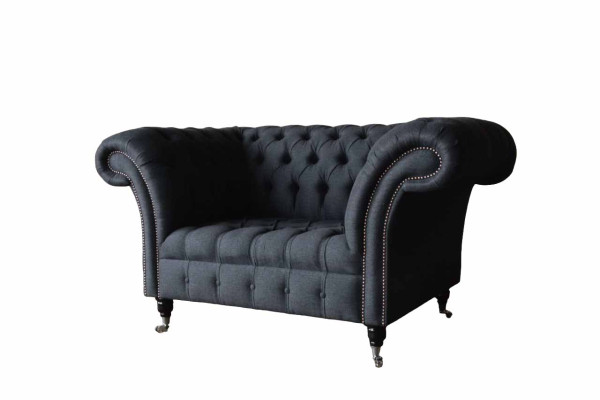 Kanapy Tapicerowane Kanapa Tkanina Sofa Chesterfield Kanapy 1,5-osobowe Fotelik Szary