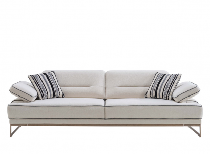 Weißes Sofa Exklusiver 3-Sitzer Wohnzimmer Textil Polster Couch Neu