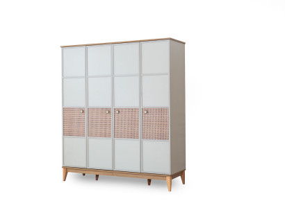 Stilvoller Viertüriger Kleiderschrank Moderne Holz Kinderzimmer Schränke