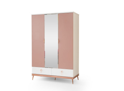 Weißer Kinderzimmer Kleiderschrank Designer 3-Türiger Holz Schrank Neu
