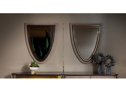 2x Spiegel Wohnzimmer Einfarbig Möbel Luxus Wandmontage Design Holz Modern Neu
