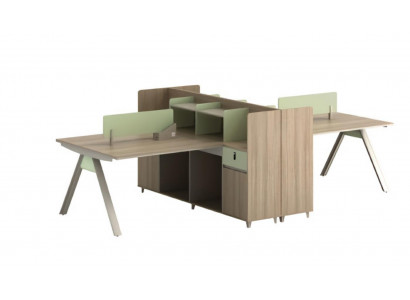 Schreibtisch Co Working Tisch Teambürotisch Gemeinschaftsschreibtisch 4 Personen
