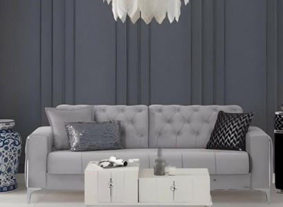 Zweisitzer Sofa 2 Sitzer Polstersofa Grau Couch Sofa Stoffsofa Design
