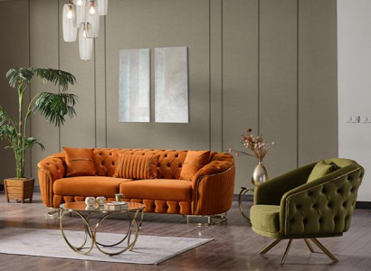 Wohnzimmer Sofagarnitur Sessel Luxus Couch Set Sofa 3 Sitze Sessel Hochwertig