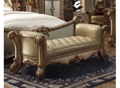 Luxus Bank Sitzbank Polsterbank Bettbank für Schlafzimmer Kunstleder