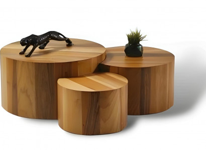 Wohnzimmer Set 3x Couchtisch Runde Beistelltisch Kaffeetisch 3tlg Moderne