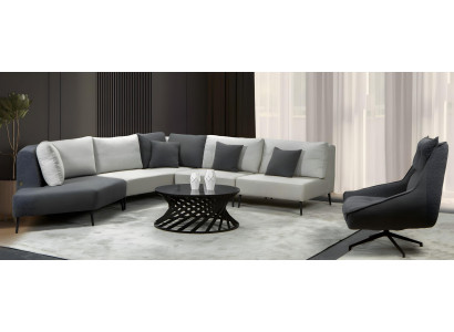 Wohnzimmer set Sessel Ecksofa Mit Kissen L-Garnitur Gepolsterte Sitzmöbel