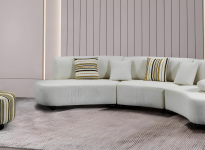 Wohnlandschaft Oval Couch Runde Sofa Polster Garnitur Big Sofas Sessel