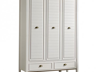 Weißer Holzschrank modern, geräumig, stilvoll für Schlafzimmer