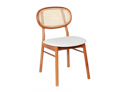 Weiß-Brauner Esszimmerstuhl Luxuriöse Küchen Polster Sitzstühle