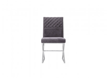 Stuhl Grau Design Wohnzimmer Esszimmer Stühle Polster Lehnstuhl Möbel Neu