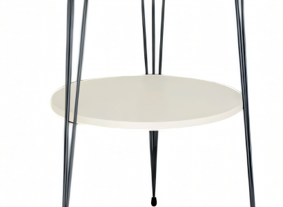 Weißer Metall Beistelltisch im modernen Design