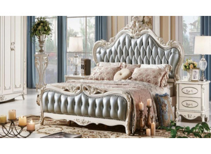 Klassisches Massivholz Bett 180x200 cm Eleganz Doppelbett Design