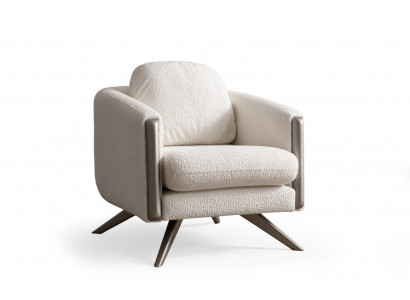 Beiger Wohnzimmer Sessel Designer Loungemöbel Stoffsessel Möbel
