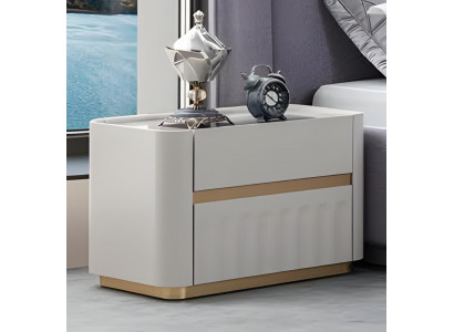 Weißer Eleganter Nachttisch Designer Holztisch Schlafzimmer Möbel