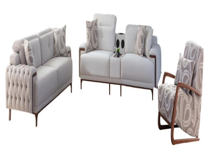 Stilvolle Wohnzimmer Sitzgarnitur Edle Sofas Designer 2-Sitzer 4tlg