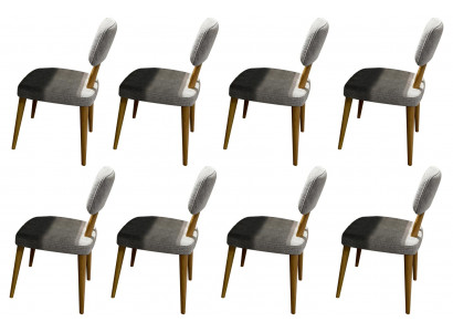 Stilvolles Stuhl-Set Designer 8x Stoffstühle Exklusive Küchenstühle