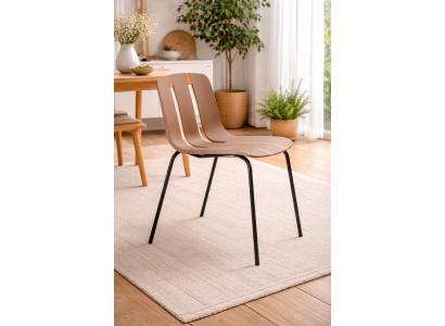 Beiger Esszimmer Streifenstuhl Elegantes Metallgestell Edler Stuhl