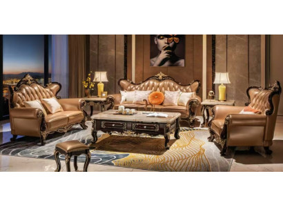Komplettes Sofa Set Wohnzimmer Sofagarnitur 3+2+1 Sitzer Eleganter Couchtisch