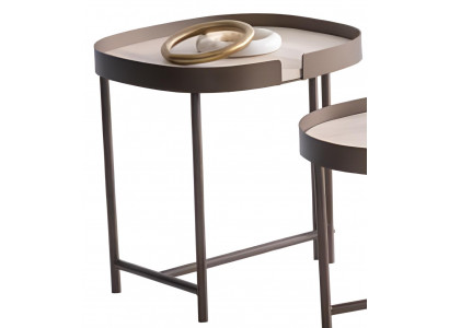 Beiger Beistelltisch Moderne Wohnzimmer Holztische Edle Möbel