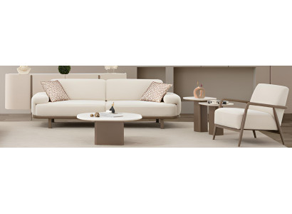 Stilvolles Wohnzimmer-Set – Sofa, Sideboard, Sessel, Couchtisch & Beistelltische