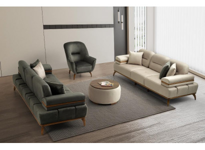 Zweifarbige Wohnzimmer Sofagarnitur Designer Polstercouchen Edle Möbel